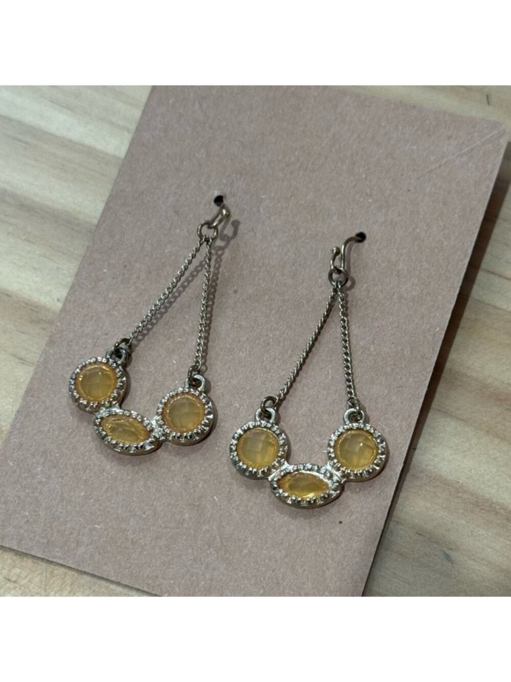 Triple Stone Drop Earrings